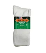 Extra Wide Sock Company Medical Sock Inverted Toe Seam Small Crew Sock White #4850