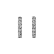 0.03ct Round Diamonds in 14k Gold Trendy Bar Stud Earrings