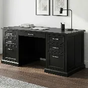Abby Double Pedestal Desk Black
