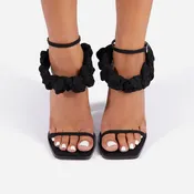 Astra Faux Suede Square Toe Heel