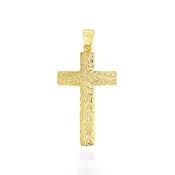 14K Hawaiian Cross Pendant - Maile Lrg