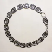 Aesthetic Movement Sterling Silver Flower Chain
