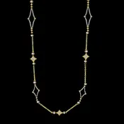 36″ Gold and Black Diamond shape Necklace