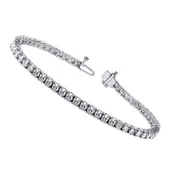 12.00 ctw Round Diamond Tennis Bracelet 14K White Gold 7 1/2 inches | Warren Jewelers