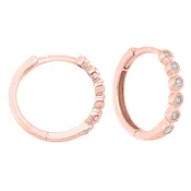 10K RG 1/8 ct. tw. Diamond Bezel Set Hoop Earring