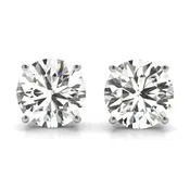0.66CT Diamond Solitaire Stud Earrings in 14K White Gold Box Setting