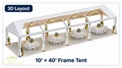 10' x 40' Frame Style Tent Rental | All Occasion Rentals