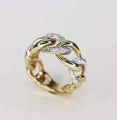 14kt Diamond Curb Link Ring — Jackson Grey Jewelers