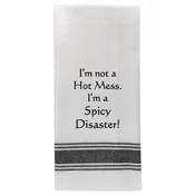 BB-I-386 White Kitchen Towel "I'm not a hot mess..."