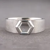 1.01 Carat Clear Hexagon Diamond Engagement Ring, Cygnus Setting, Platinum
