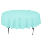 Aqua 108" Round Poly Premier Tablecloth