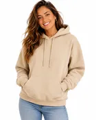 Adult Tan Hooded Pullover Sweatshirt
