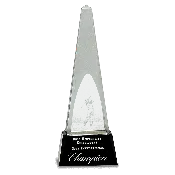 10 1/4″ Crystal 3D Golf Spire on a Black Crystal Base