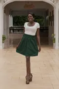 Macabi Knee Length Skirt - Dark Hunter Green