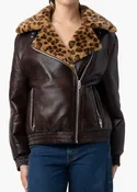 Blank NYC Faux Leather & Faux Shearling Moto Jacket