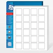 1 1/2" x 1 1/2" Square Blank Label 24 Labels Per Sheet