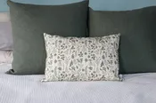 Blue Steel Spring Flowers Pillow Cover 14" x 20"
