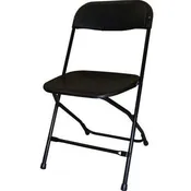 (100) Steel/Poly Folding Chair - Black