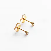 2mm Clear Cubic Zirconia Earrings in Gold