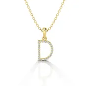 14K Gold Dainty Initial Letter D Pendant by Jolie Designs