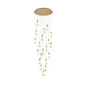 Elegant Lighting Amora 20 Light 32 inch LED Round Alabaster Chandelier in Satin Gold 1013G32SG-22ST