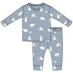 2 Pc PJS Blue Polar Bears