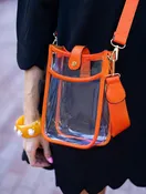 Clear Stadium Crossbody Mini Bag: Orange