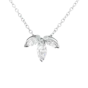 1870 Collection 14k White Gold Diamond Marquise Necklace