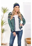 Abi Cardigan, Green/Blue