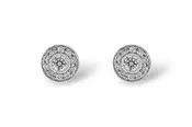 Art Deco Style Diamond Cluster Earrings 1/4 carat