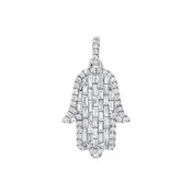 14k Gold Baguette Diamond Hamsa