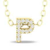 Diamond Studded Initial Letter Pendant - P