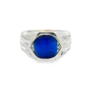 10K White Gold Dyed Tiger's Eye Bezel-Set