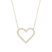 14k Gold and Diamond .51 Total Weight Heart Necklace