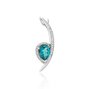 Contour Pear Caribbean Topaz Pendant