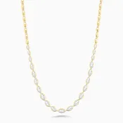 10.16 Carats Marquise Natural Diamond Bezel Necklace