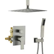 10-inch/12inch Rainfall Shower System With Hand Shower & Pressure-Balanced Valve