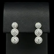 1.00ct. T.W. Diamond Estate Dangle Earrings 18K White Gold - J42935