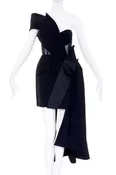 Alexander McQueen Size 40 Black Tuxedo Jacket Draped Gown