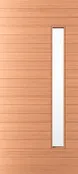 Elite – Multi Horizontal Plank Wood Exterior Door with Vertical Lite (1-3/4”)