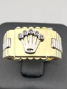 10K Gold Two-Tone Crown Men’s Ring