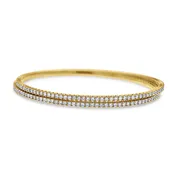 14k Yellow Gold 3.86tw Double Row Diamond Bangle