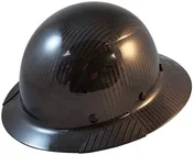 Actual Carbon Fiber Hard Hat - Full Brim Glossy Black