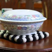 Black And White Square Felt Ball Trivet