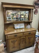Antique Oak Mirrored Sideboard