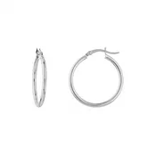 10K White Gold 25mm Hoop Earrings