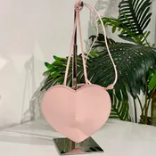 Alaia Baby Pink Leather Heart Crossbody Bag