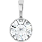 14K Gold Lab-Grown Diamond Solitaire Bezel Pendant - Options Available