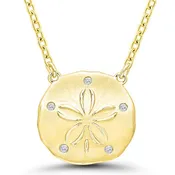 0.02 CTW Round Diamond Pendant Necklace in 10K Yellow Gold