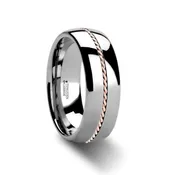 6 mm Tungsten/Rose Gold Wedding Band - RG150TR-6